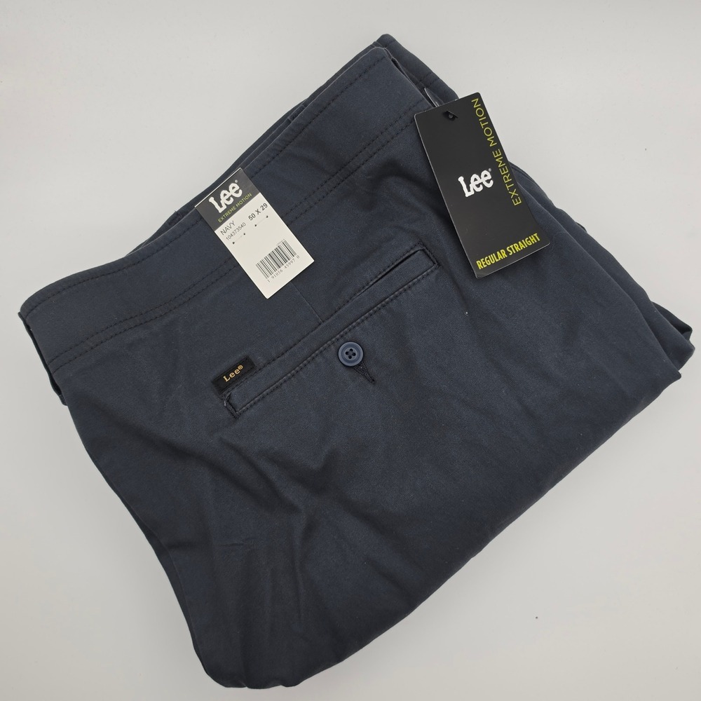 Lee Extreme Motion Chino Pants Mens 50x29 Regular Straight Office Casual NWT